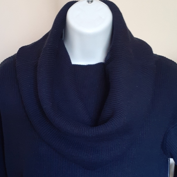 Joe Fresh Cowl Neck Navy Blue Sweater Sz Small - Picture 2 of 8